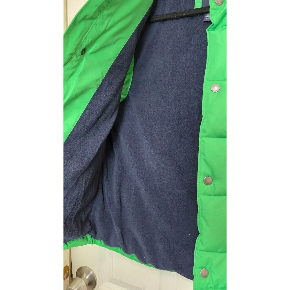 Gap Youth Green Quilted Puffer Vest Fleece Lining Outerwear Winter Warmth Size X